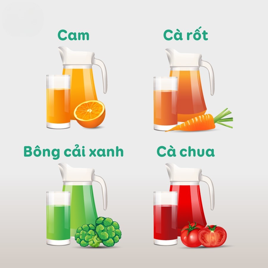 Bổ sung nước ép từ rau củ, trái cây cũng góp phần cung cấp vitamin và khoáng chất tốt cho mắt