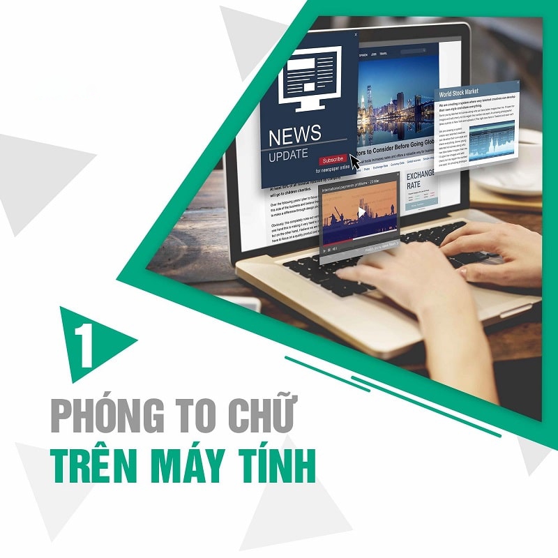 phóng to chữ trên máy tính
