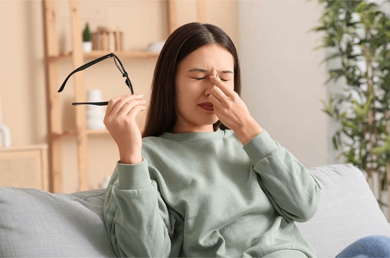 đeo kính cận mỏi mắt