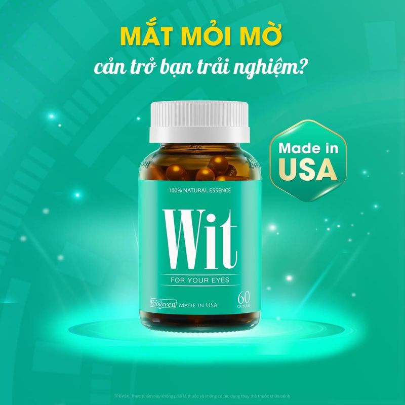 Bổ sung các dưỡng chất thiên nhiên từ Wit để hỗ trợ bảo vệ sức khỏe mắt cận tốt hơn