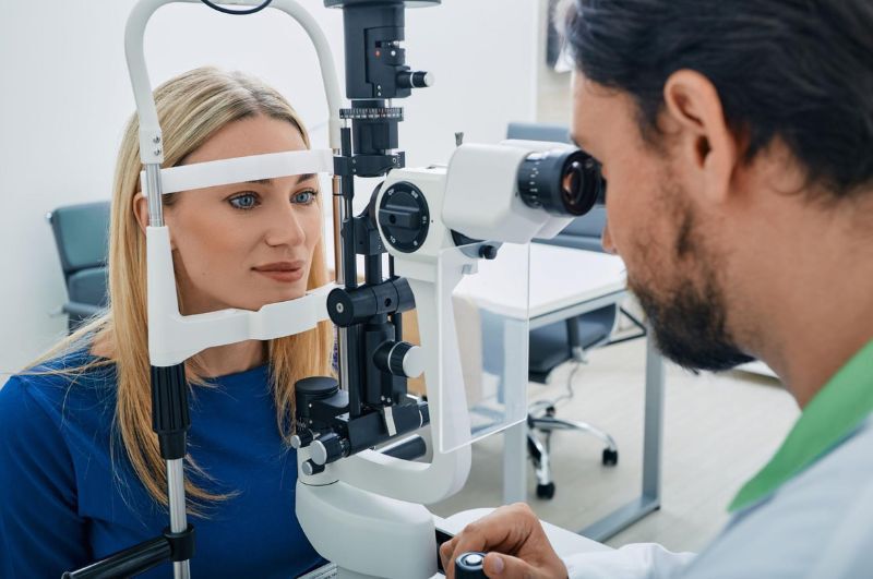 Đo mắt bằng máy xác định độ cận