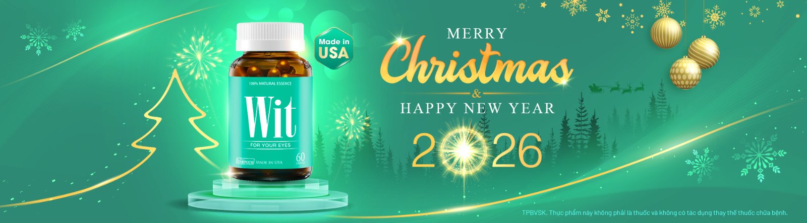 Banner Giáng Sinh & Happy New Year 2026